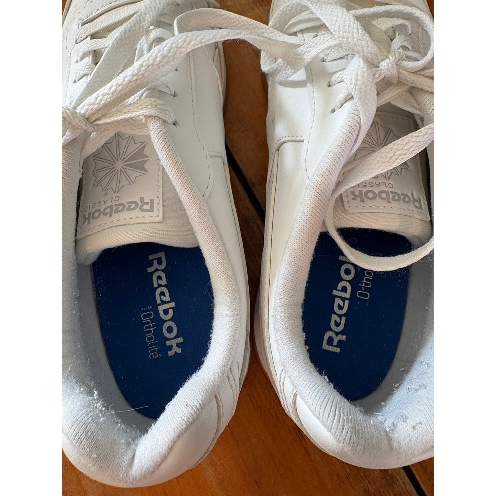 Reebok Classic Leather Mens 8.5 Sneakers White CM9203 Low Top Shoes - Picture 4 of 9